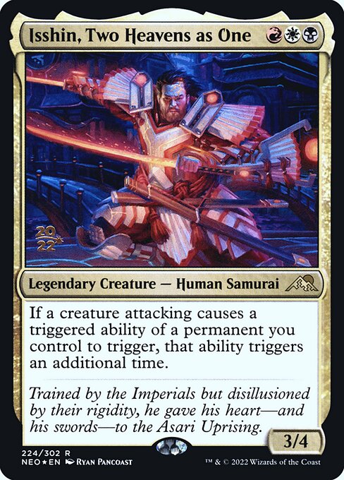 Isshin, Two Heavens as One — Kamigawa: Neon Dynasty Promos #224s, art by Ryan Pancoast