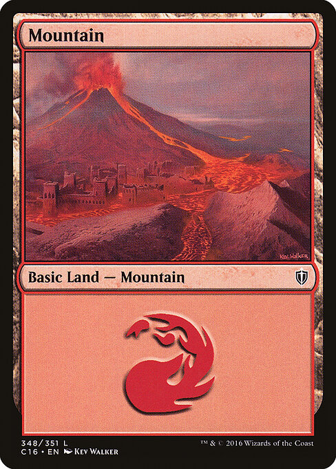 Mountain — Commander 2016 #348, art by Kev Walker