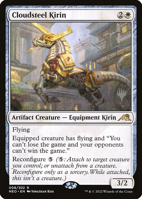Cloudsteel Kirin — Kamigawa: Neon Dynasty Promos #8p, art by Jonathan Kuo