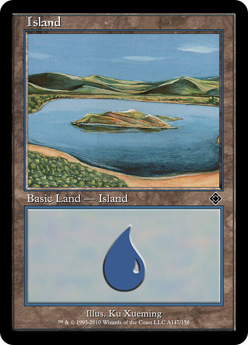 Island — Magic Online Theme Decks #A147, art by Ku Xueming