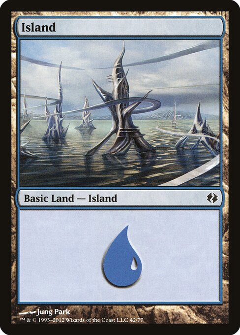 Island — Duel Decks: Venser vs. Koth #42, art by Jung Park