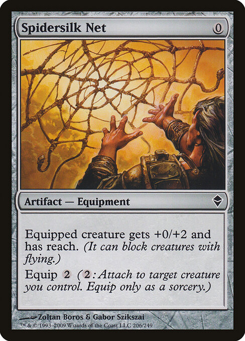 Spidersilk Net — Zendikar #206, art by Zoltan Boros & Gabor Szikszai