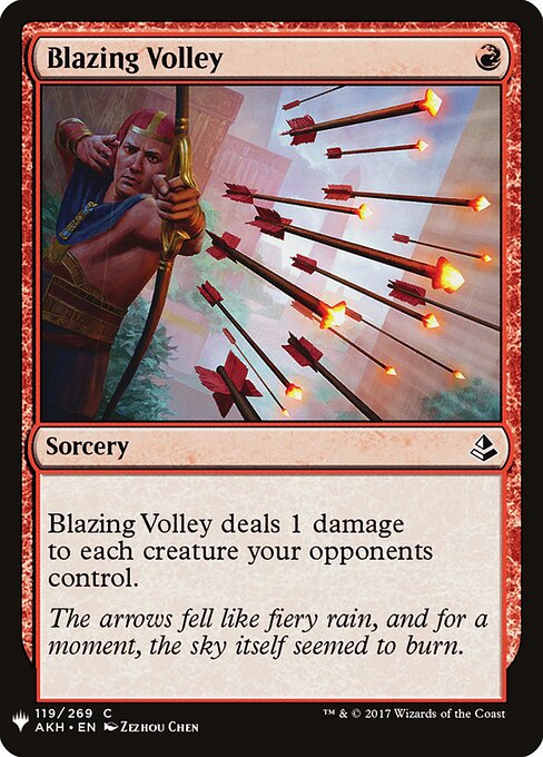 Blazing Volley — The List #AKH-119, art by Zezhou Chen