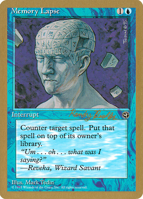 Memory Lapse — World Championship Decks 1998 #rb32, art by Mark Tedin