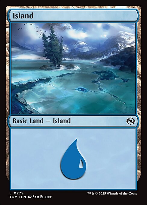 Island — Tarkir: Dragonstorm #279, art by Sam Burley