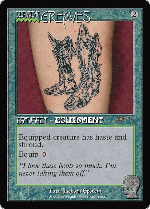 Lightning Greaves — Secret Lair Drop #1662, art by Jackson Epstein