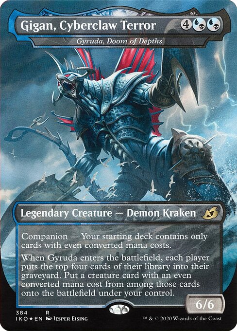 Gyruda, Doom of Depths — Gigan, Cyberclaw Terror — Ikoria: Lair of Behemoths #384, art by Jesper Ejsing