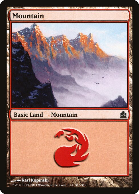 Mountain — Commander 2011 #313, art by Karl Kopinski