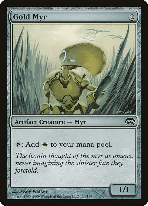 Gold Myr — Planechase #114, art by Kev Walker
