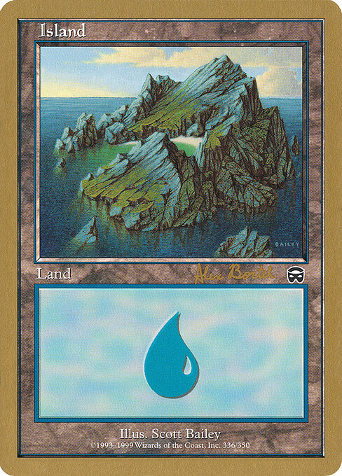 Island — World Championship Decks 2001 #ab336, art by Scott Bailey