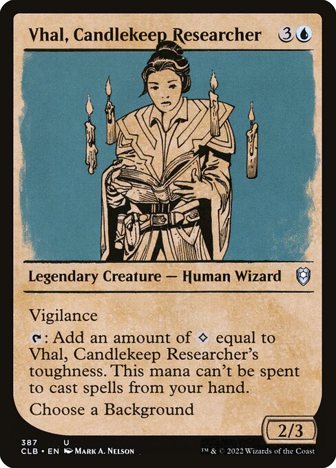 Vhal, Candlekeep Researcher — Commander Legends: Battle for Baldur's Gate #387, art by Mark A. Nelson