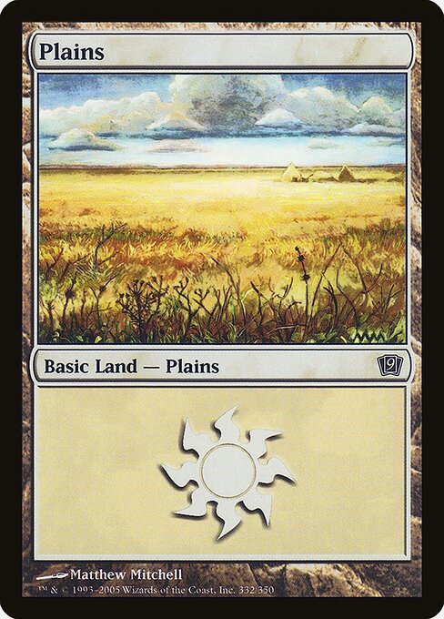 Plains — Ninth Edition #332★, art by Matthew Mitchell
