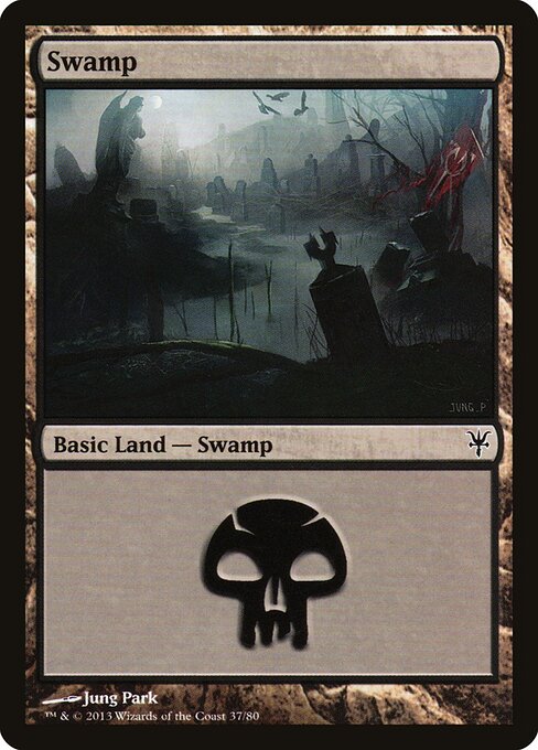 Swamp — Duel Decks: Sorin vs. Tibalt #37, art by Jung Park