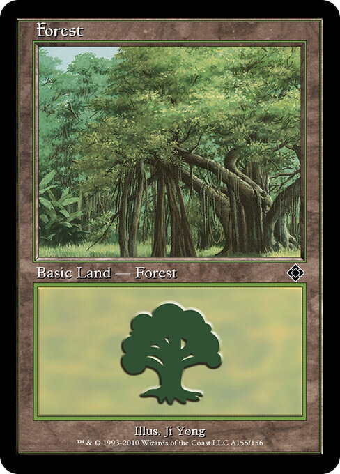 Forest — Magic Online Theme Decks #A155, art by Ji Yong