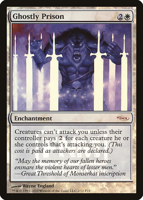Ghostly Prison — Friday Night Magic 2010 #2, art by Wayne England