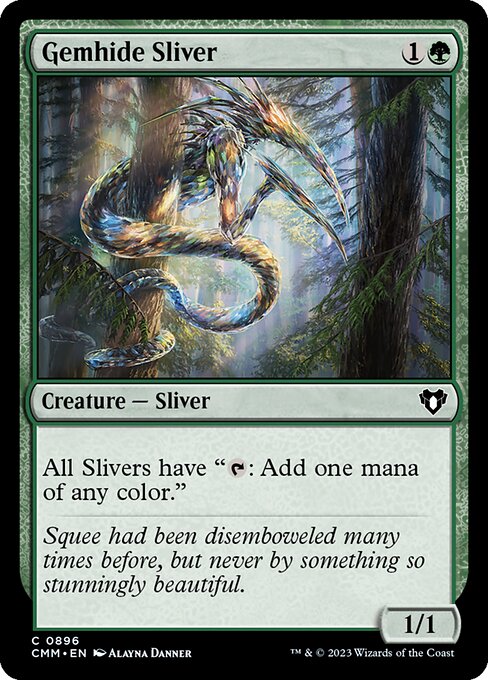 Gemhide Sliver — Commander Masters #896, art by Alayna Danner