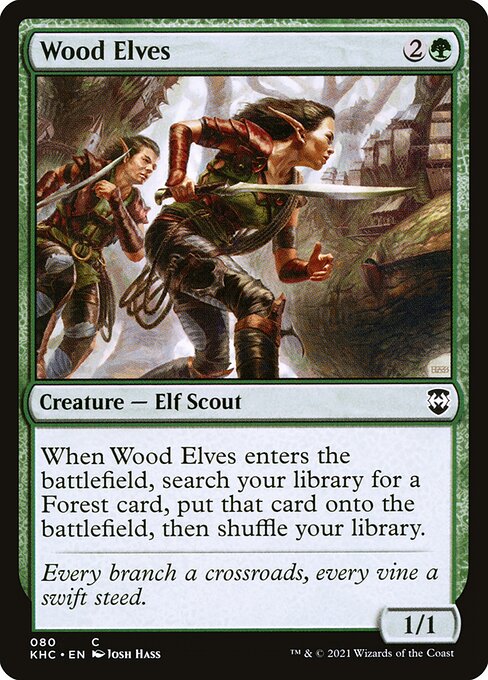Wood Elves — Kaldheim Commander #80, art by Josh Hass