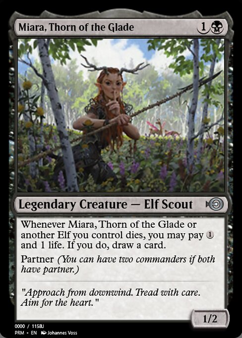 Miara, Thorn of the Glade — Magic Online Promos #86268, art by Johannes Voss