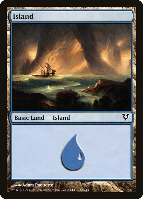 Island — Avacyn Restored #234, art by Adam Paquette