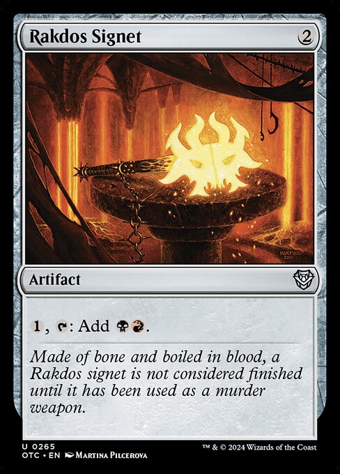 Rakdos Signet — Outlaws of Thunder Junction Commander #265, art by Martina Pilcerova