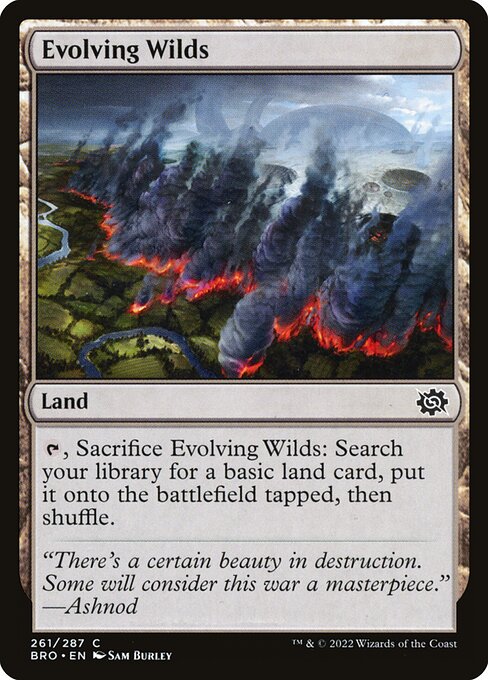 Evolving Wilds — The Brothers' War #261, art by Sam Burley