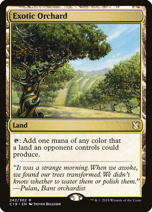 Exotic Orchard — Commander 2019 #242, art by Steven Belledin