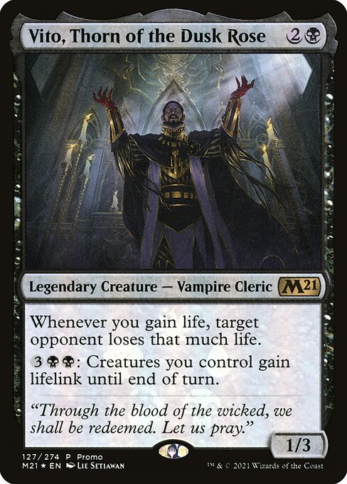 Vito, Thorn of the Dusk Rose — Core Set 2021 Promos #127★, art by Lie Setiawan