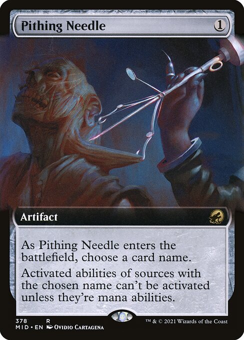 Pithing Needle — Innistrad: Midnight Hunt #378, art by Ovidio Cartagena