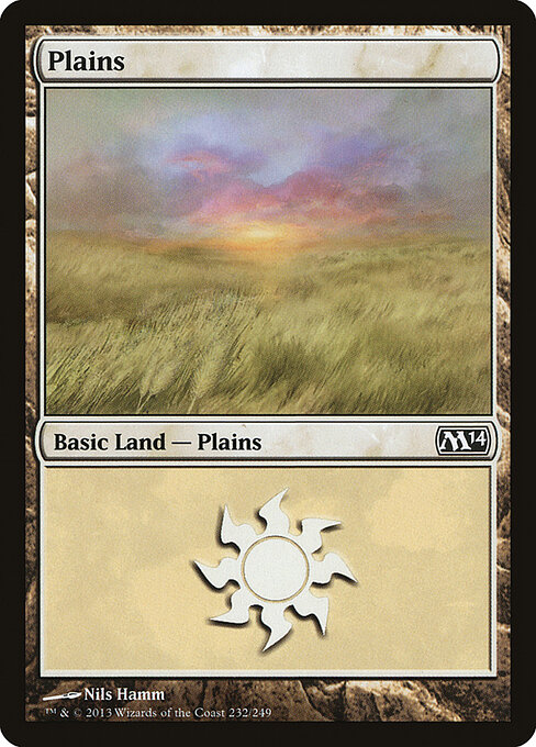 Plains — Magic 2014 #232, art by Nils Hamm