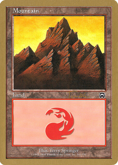 Mountain — World Championship Decks 2001 #jt343, art by Terry Springer