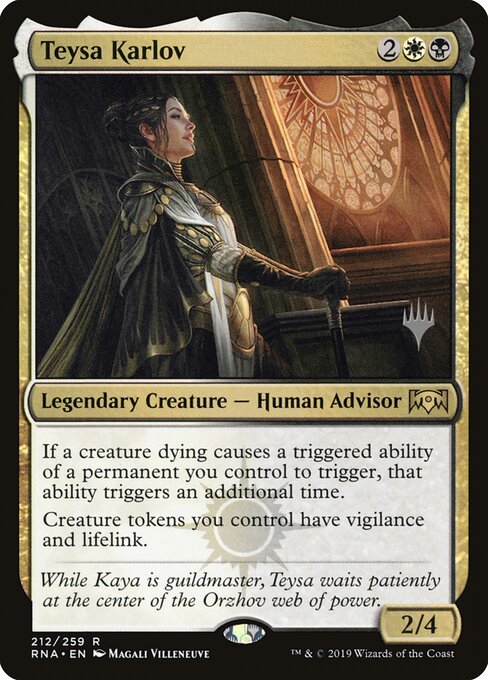 Teysa Karlov — Ravnica Allegiance Promos #212p, art by Magali Villeneuve