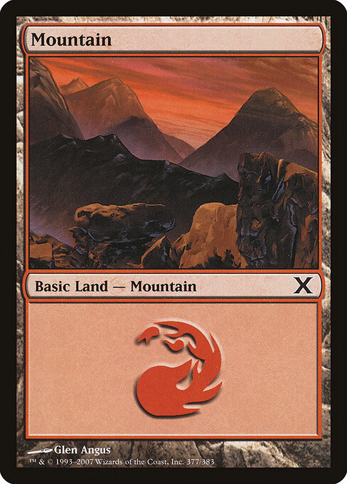 Mountain — Tenth Edition #377, art by Glen Angus