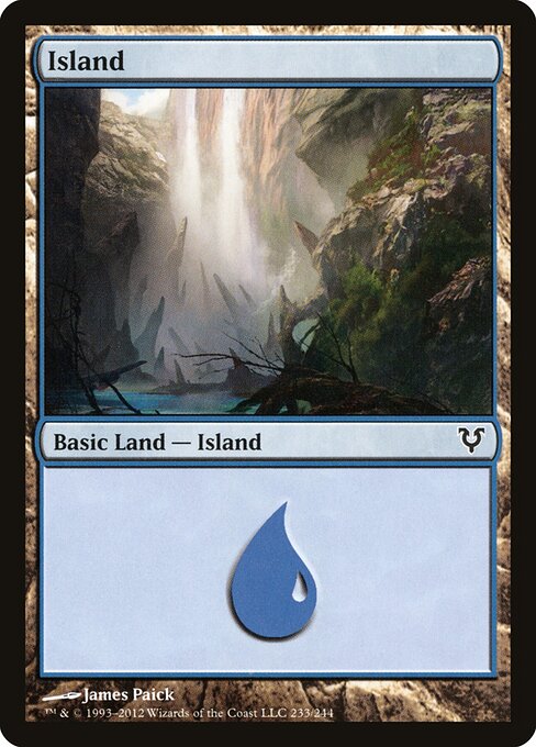 Island — Avacyn Restored #233, art by James Paick