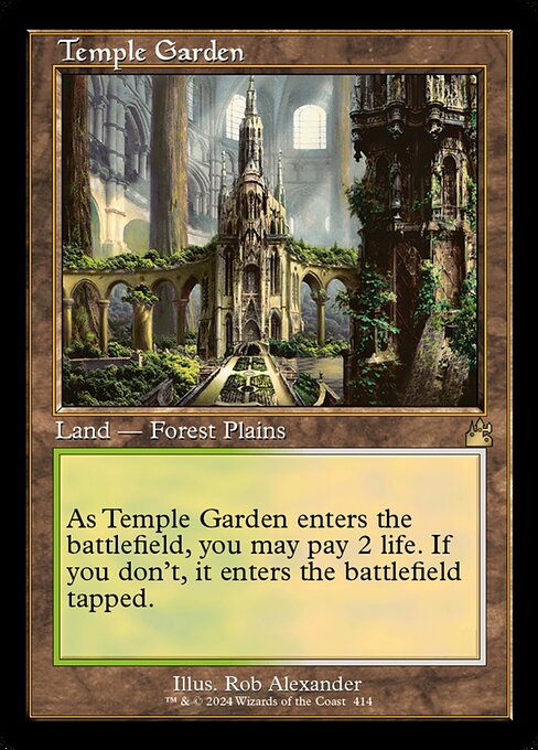 Temple Garden — Ravnica Remastered #414, art by Rob Alexander