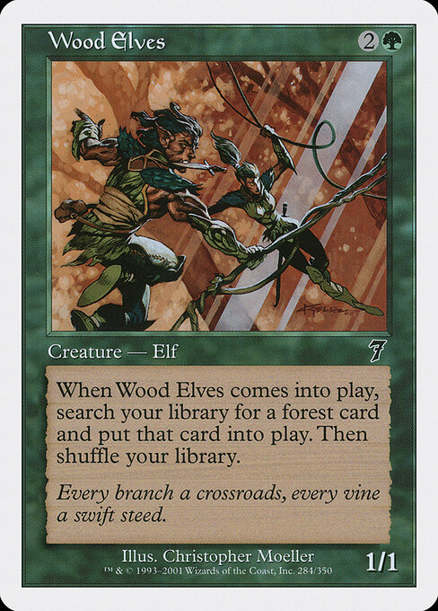Wood Elves — Seventh Edition #284, art by Christopher Moeller