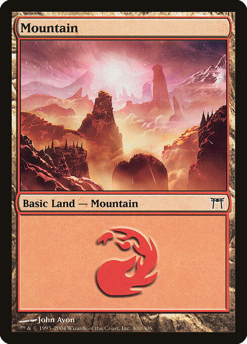 Mountain — Champions of Kamigawa #300, art by John Avon