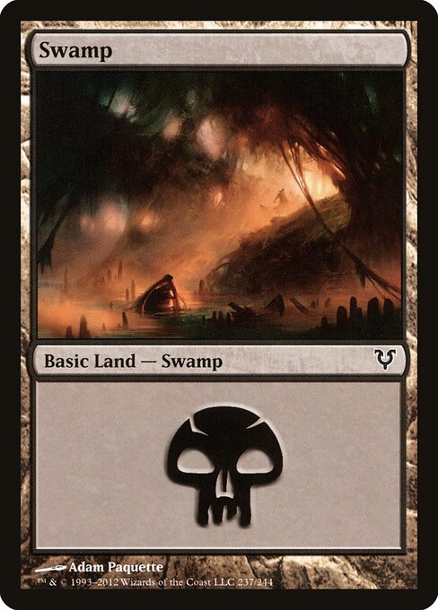 Swamp — Avacyn Restored #237, art by Adam Paquette