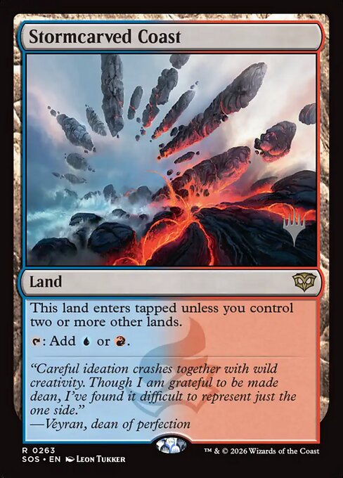 Stormcarved Coast — Secrets of Strixhaven Promos #263p, art by Leon Tukker
