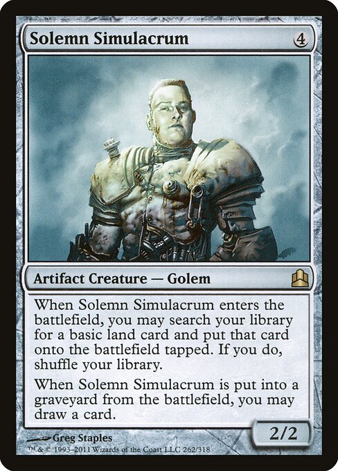 Solemn Simulacrum — Commander 2011 #262, art by Greg Staples