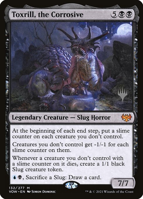Toxrill, the Corrosive — Innistrad: Crimson Vow Promos #132p, art by Simon Dominic