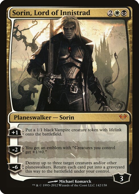 Sorin, Lord of Innistrad — Dark Ascension #142, art by Michael Komarck