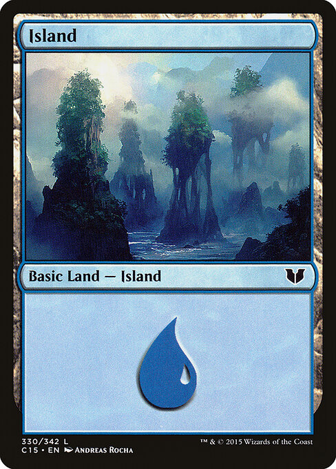 Island — Commander 2015 #330, art by Andreas Rocha