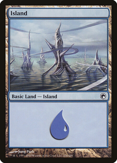 Island — Scars of Mirrodin #236, art by Jung Park