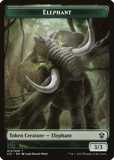 Elephant — Commander 2021 Tokens #13, art by Lars Grant-West