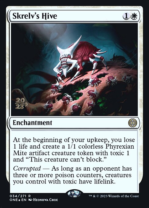 Skrelv's Hive — Phyrexia: All Will Be One Promos #34s, art by Heonhwa