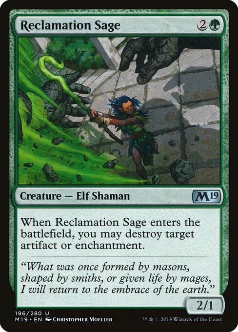 Reclamation Sage — Core Set 2019 #196, art by Christopher Moeller