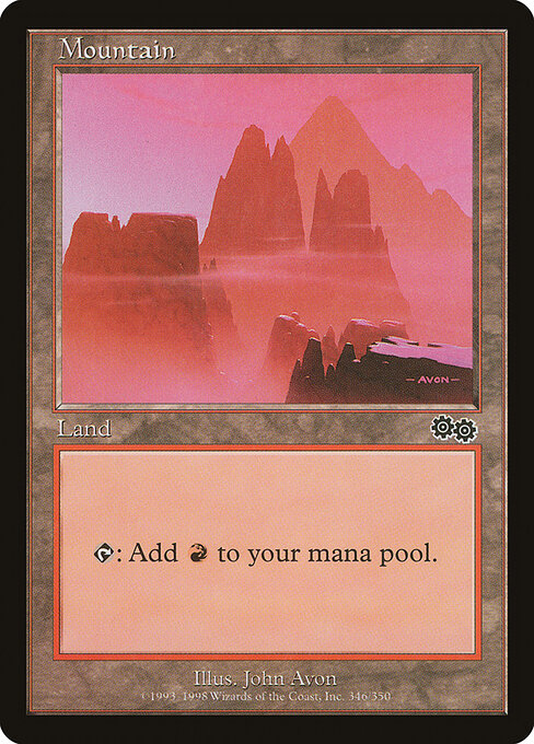 Mountain — Urza's Saga #346, art by John Avon