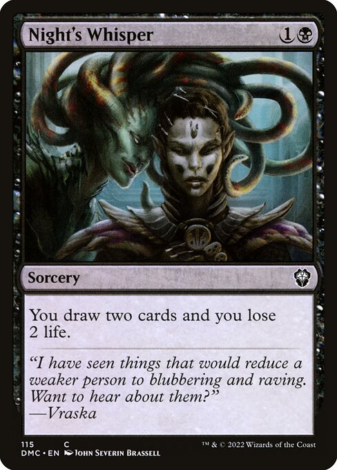 Night's Whisper — Dominaria United Commander #115, art by John Severin Brassell