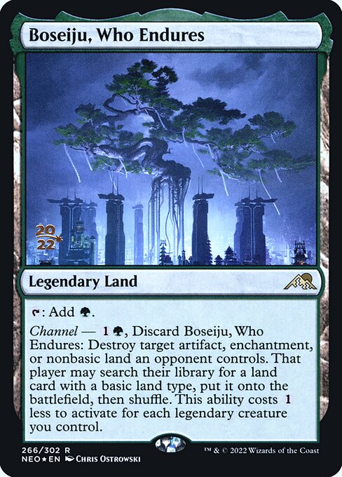 Boseiju, Who Endures — Kamigawa: Neon Dynasty Promos #266s, art by Chris Ostrowski