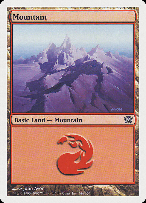Mountain — Ninth Edition #344, art by John Avon